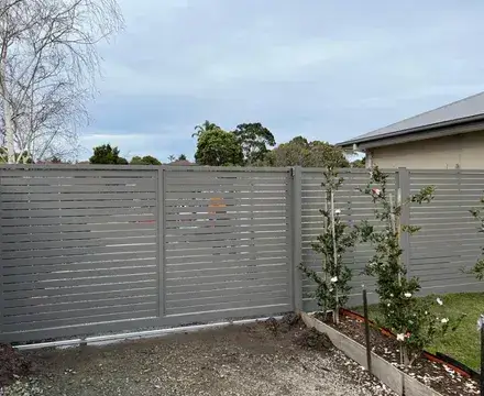 Aluminium fence in a backyard in Albury